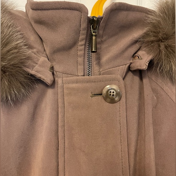 Fleet Street Women's Coat Zip Button Combo Rabbit Fur Trim Hood - Picture 6 of 14